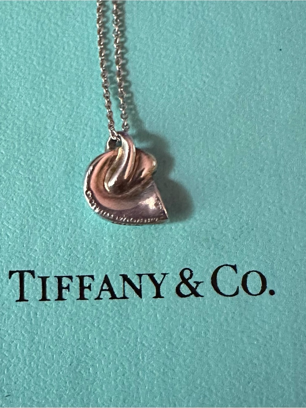 Tiffany & Co. Silver Sculpted Heart Pendant Necklace